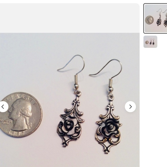 Handcrafted silver tone Victorian inspired dangle earrings! - Picture 1 of 1